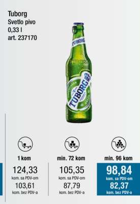 Tuborg Svetlo pivo 0,33 l