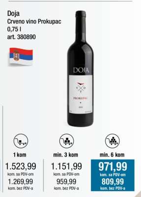 Doja Crveno vino Prokupac 0,75 l