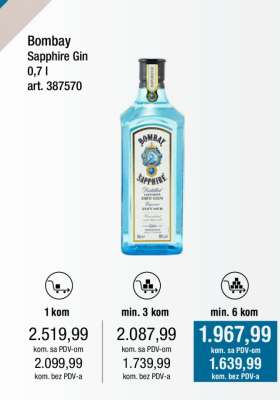 Bombay Sapphire Gin 0,7 l