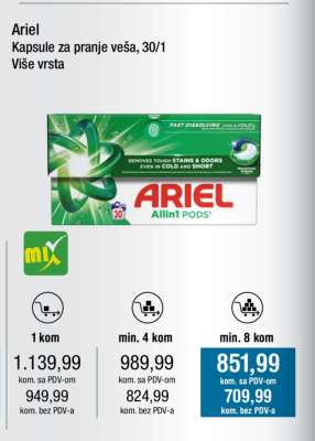 ARIEL kapsule za pranje veša 30/1
