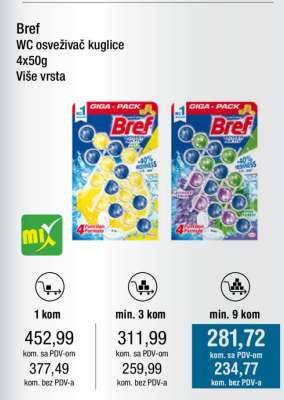 Bref WC osveživač kuglice