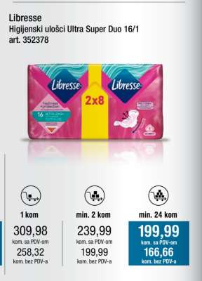 Libresse Higijenski ulošci Ultra super duo 16/1