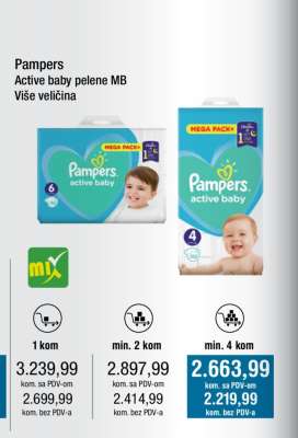 Pampers Active baby pelene MB