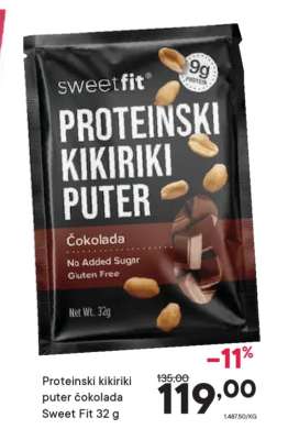 Proteinski kikiriki puter čokolada Sweet Fit 32 g