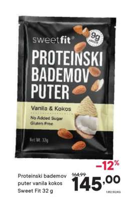 Proteinski bademov puter vanila kokos Sweet Fit 32 g