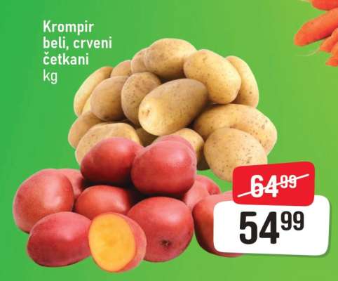 Krompir beli, crveni četkani