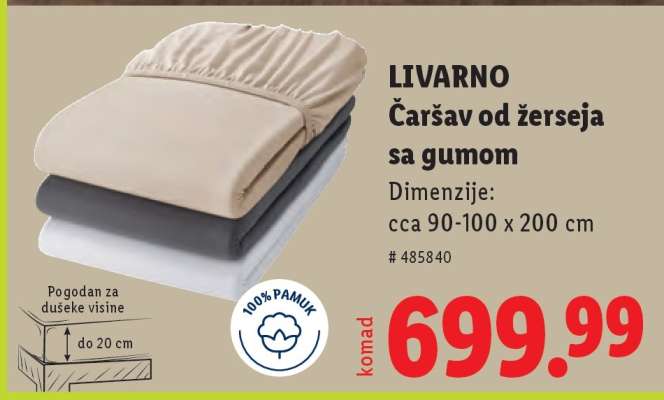 LIVARNO Čaršav od žerseja sa gumom