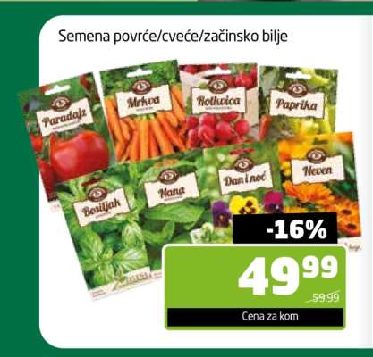 Semena povrće/cveće/začinsko bilje