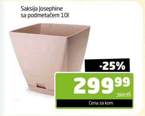 Saksija Josephine sa podmetačem 10l