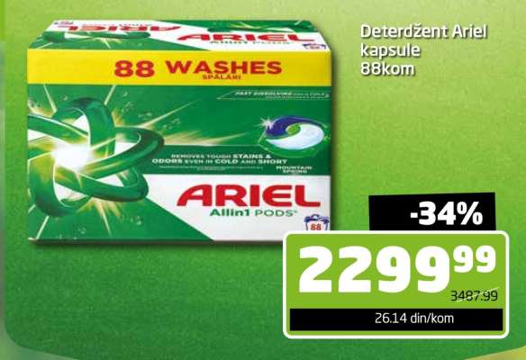 Deterdžent Ariel kapsule 88kom