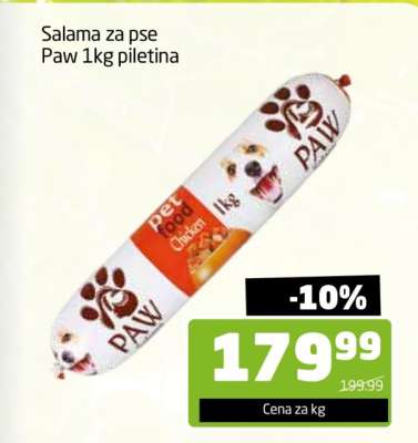 Salama za pse Paw 1kg piletina
