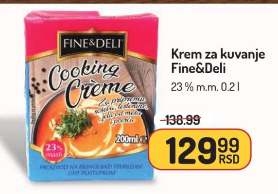 Krem za kuvanje Fine & Deli