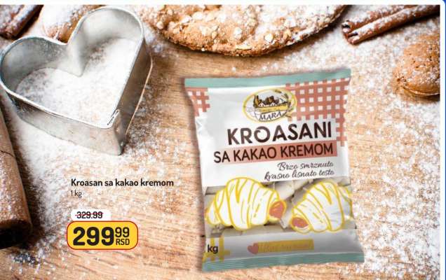 Kroasan sa kakao kremom