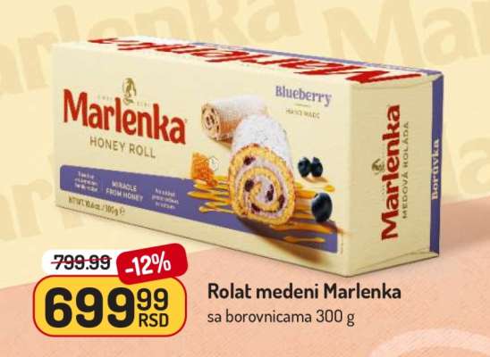 Rolat medeni Marlenka sa borovnicama 300 g