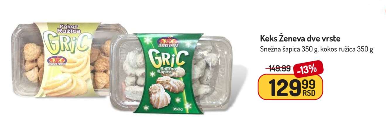 Keks Ženeva dve vrste