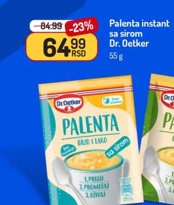 Palenta instant sa sirom Dr. Oetker
