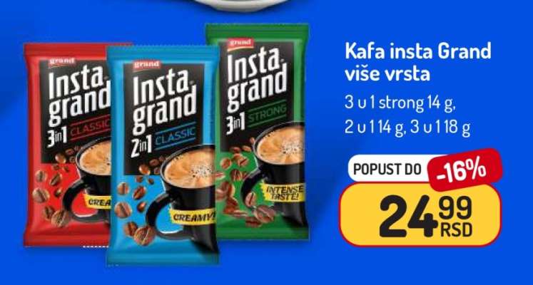 Kafa Insta Grand više vrsta