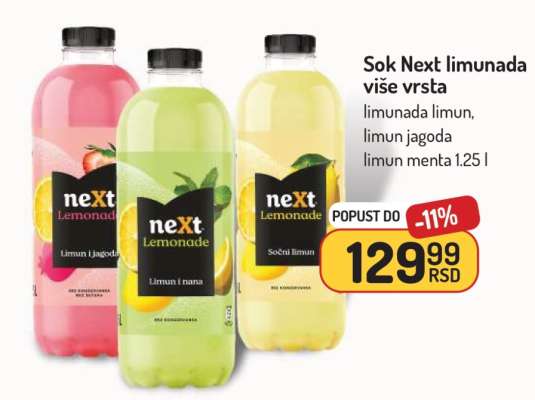 Sok Next limunada više vrsta