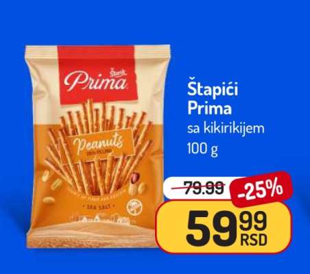 Štapići Prima sa kikirikijem 100 g