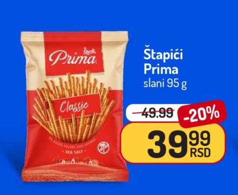 Štapići Prima slani 95 g