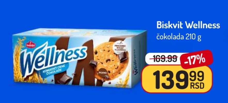 Biskvit Wellness čokolada 210 g