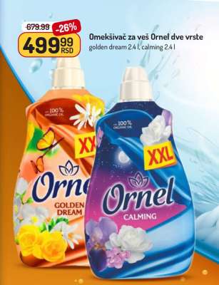Omekšivač za veš Ornel dve vrste
