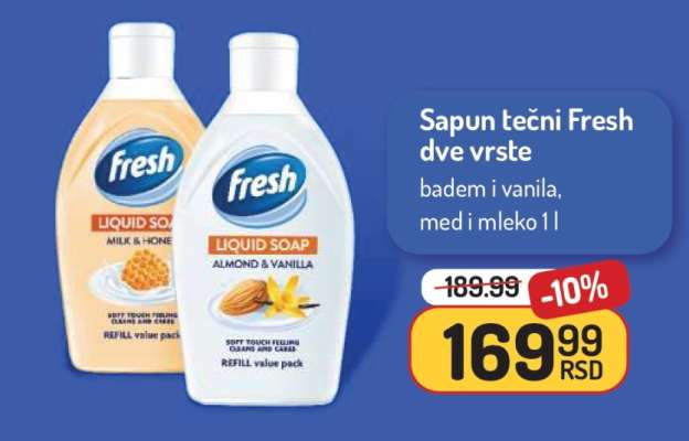 Sapun tečni Fresh dve vrste