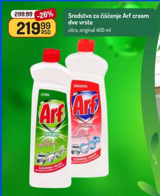 Sredstvo za čišćenje Arf cream dve vrste