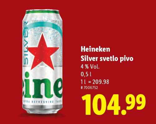 Heineken Silver svetlo pivo