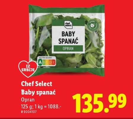 Chef Select Baby špenát
