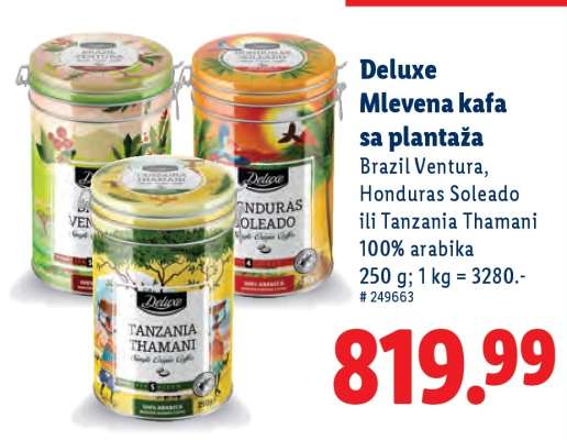 Deluxe Mlevena kafa sa plantaža