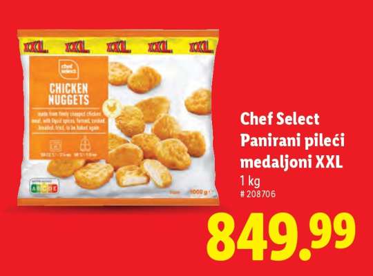 Chef Select Panirani pileći medaljoni XXL