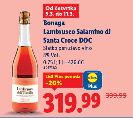 Bonaga Lambrusco Salamino di Santa Croce DOC