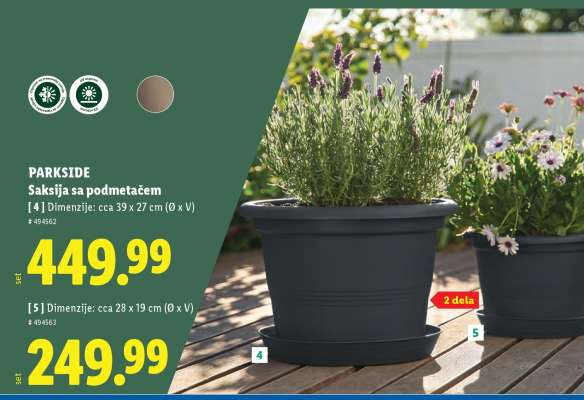 Parkside Saksija sa podmetačem