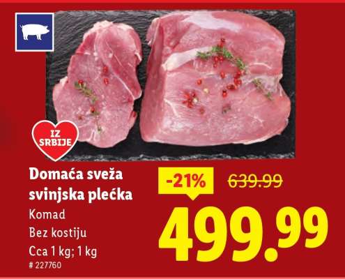 Domaća sveža svinjska plećka