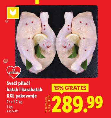 Sveži pileći batak i karabatak XXL pakovanje