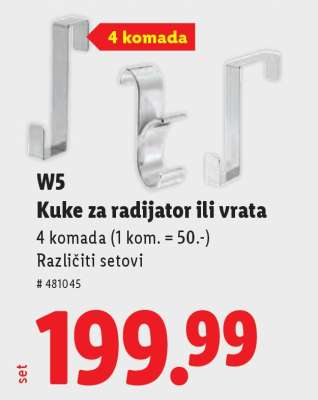 W5 Kuke za radijator ili vrata