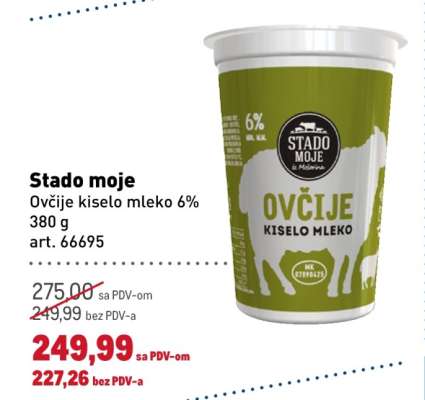 Stado moje Ovčije kiselo mleko 6%
