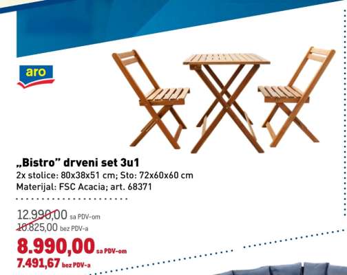 „Bistro” drveni set 3u1