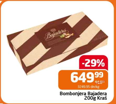 Bombonjera Bajadera 200g Kraš