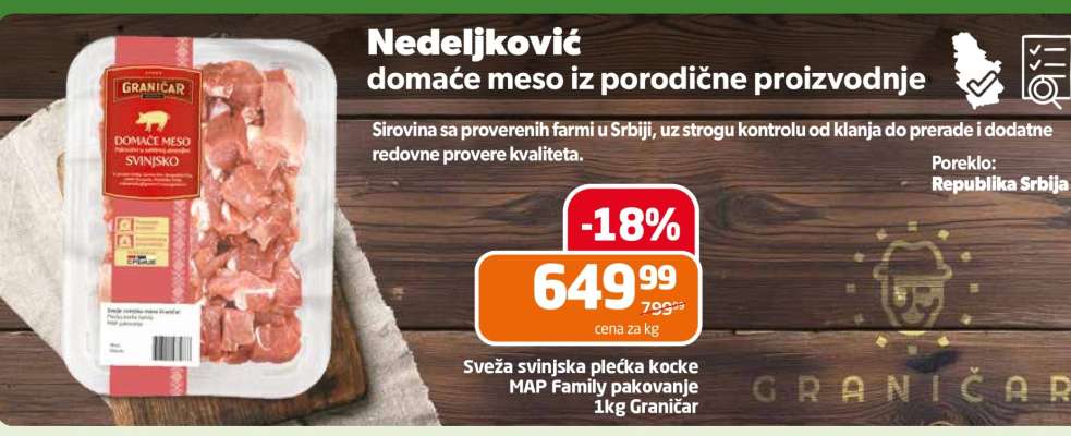 Sveža svinjska plećka kocke