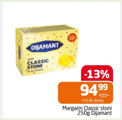 Margarín Classic stoni 250g Dijamant