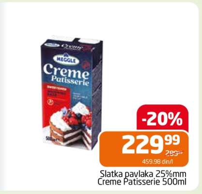Slatka pavlaka 25%mm Creme Patisserie 500ml