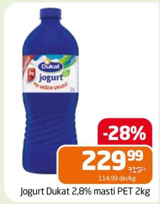 Jogurt Dukat 2,8% masti PET 2kg