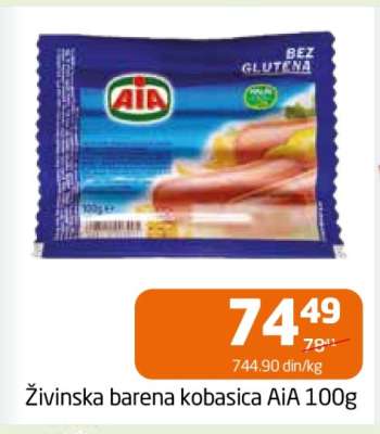 Živinska barena kobasica AIA,100g