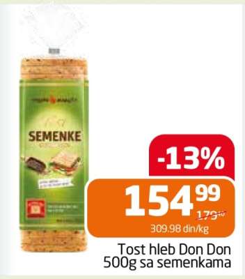 Tost hleb Don Don 500g sa semenkama