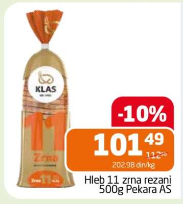 Hleb 11 zrna rezani 500g Pekara AS