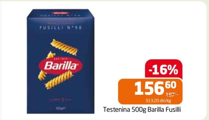Testenina 500g Barilla Fusilli