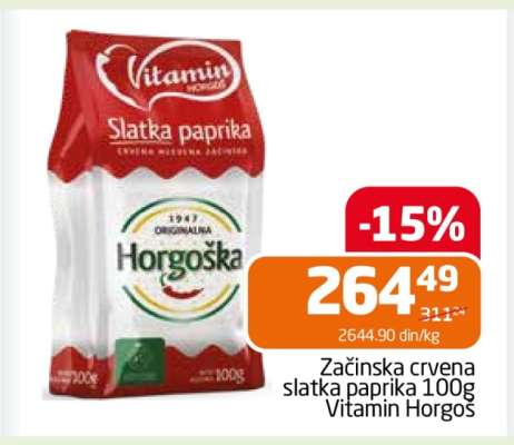 Začinska crvena slatka paprika 100g Vitamin Horgos