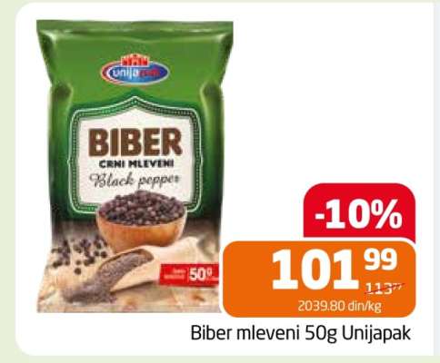 Biber mleveni 50g Unijapak
